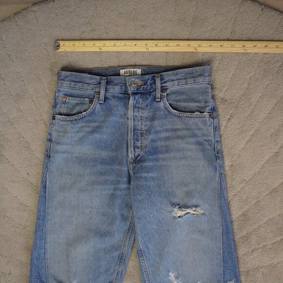 Agolde blue wide leg distressed in 25 upcycled - Picture 3 of 9